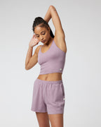 Halo Performance Crop | Lilac Heather