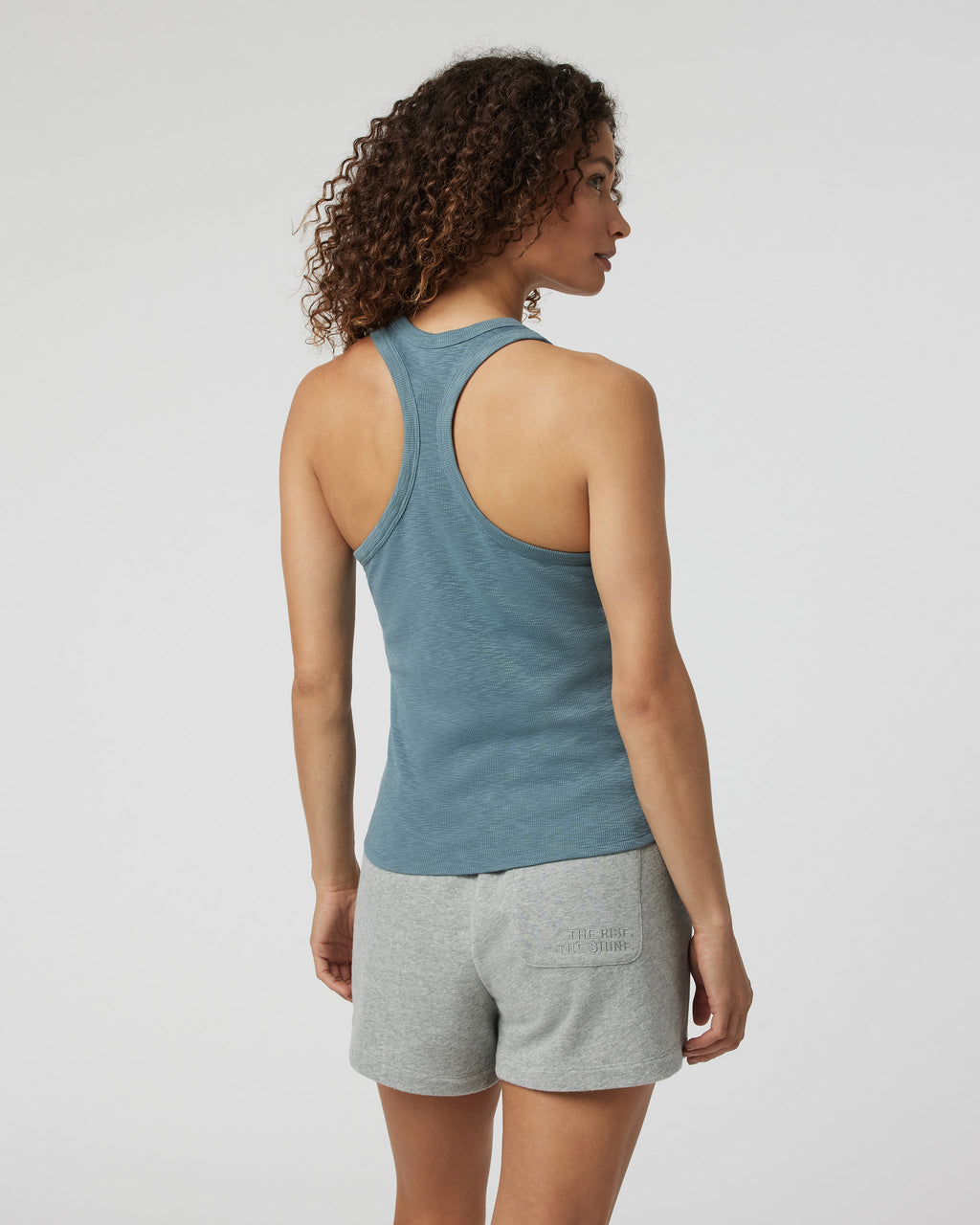 Sunrise High Neck Tank | Smoke Blue
