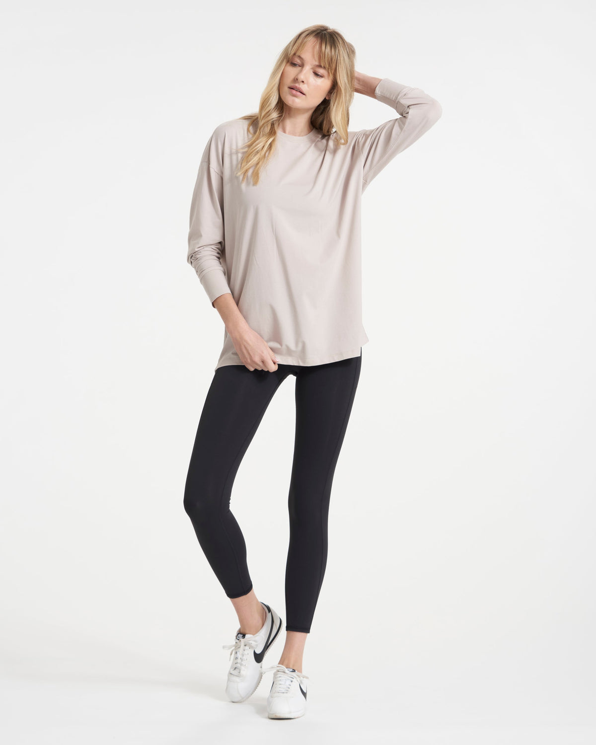 Long-Sleeve Feather Tee | Oyster