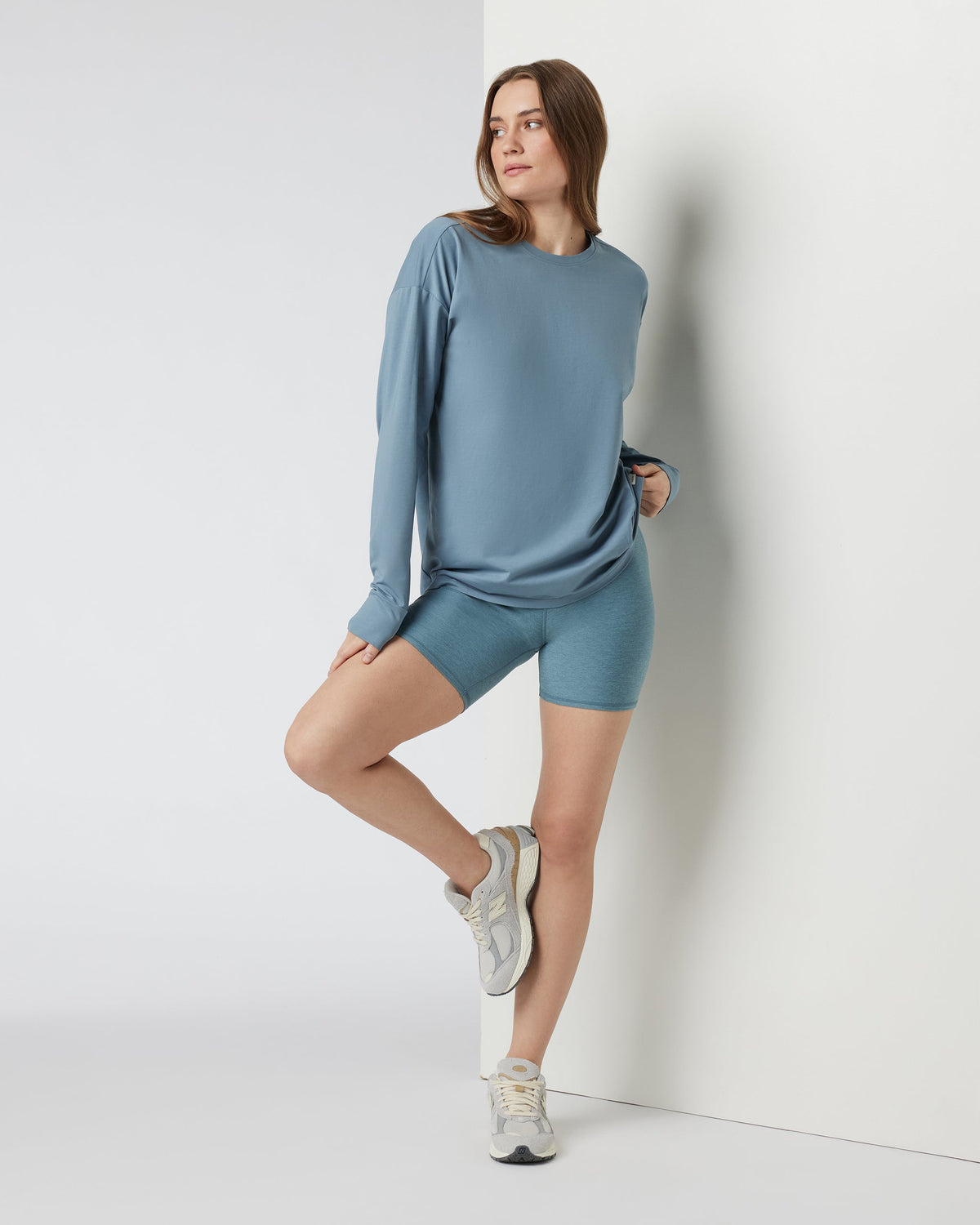 Long-Sleeve Feather Tee | Smoke Blue