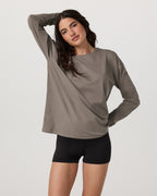 Long-Sleeve Feather Tee | Smokey Taupe