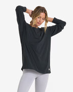 Long-Sleeve Feather Tee | Washed Black