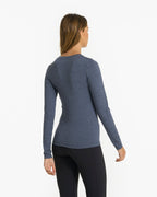 Long-Sleeve Lux Crew | Azure Heather