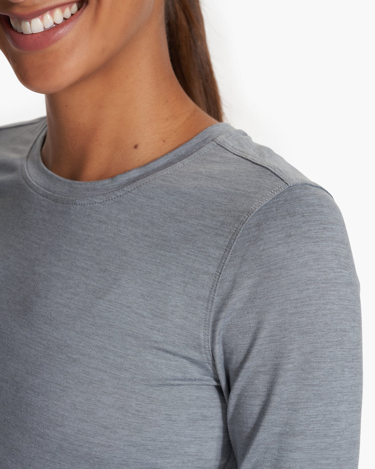 Long Sleeve Lux Crew | Flint Heather