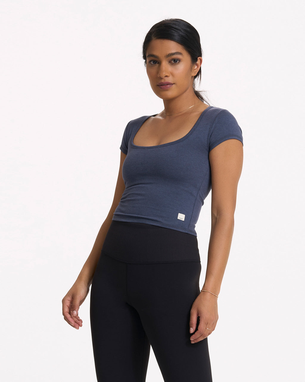 Short Sleeve Halo Crop | Azure Heather