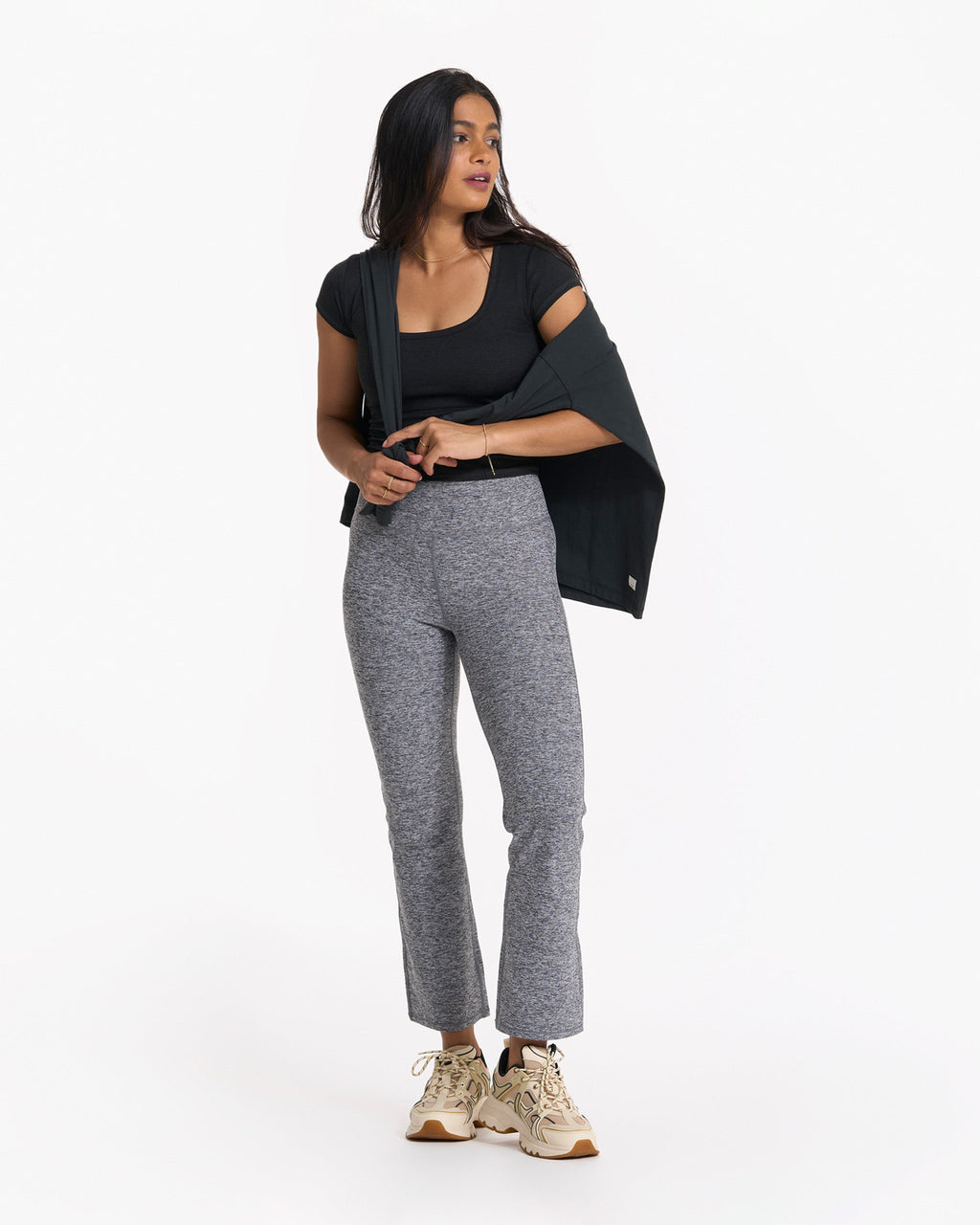 Short Sleeve Halo Crop | Black Heather