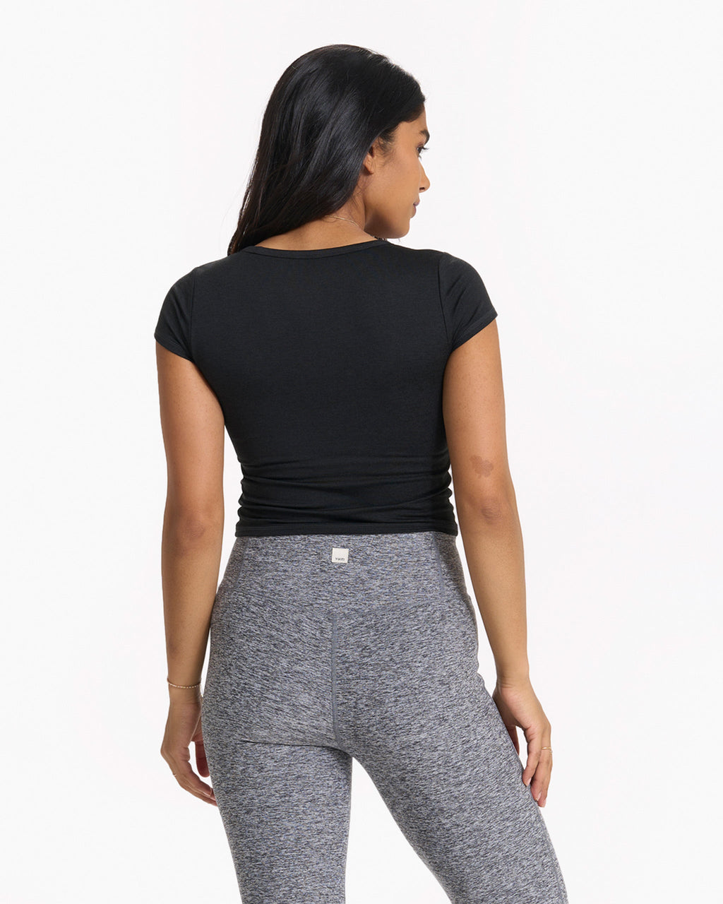 Short Sleeve Halo Crop | Black Heather