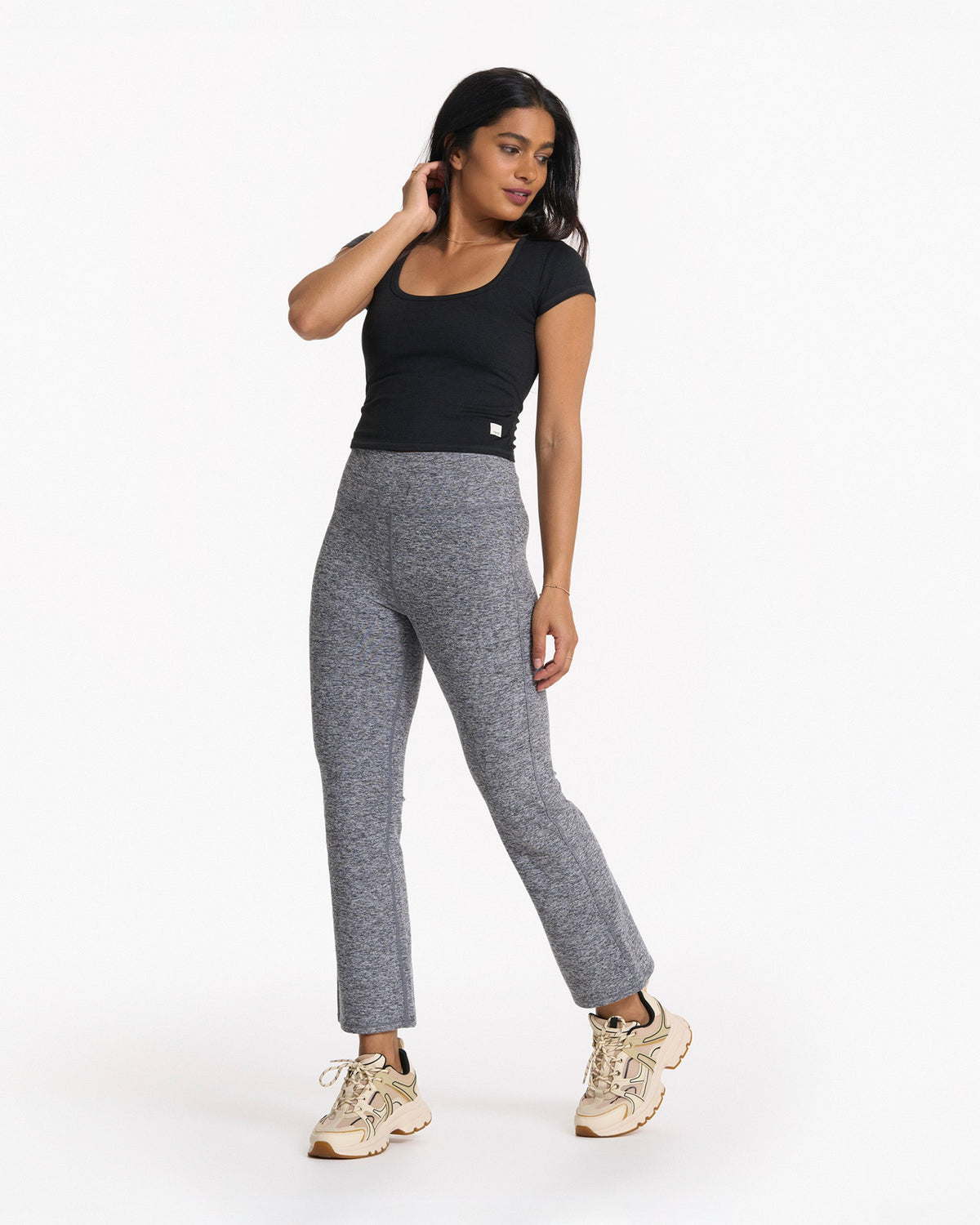 Short Sleeve Halo Crop | Black Heather