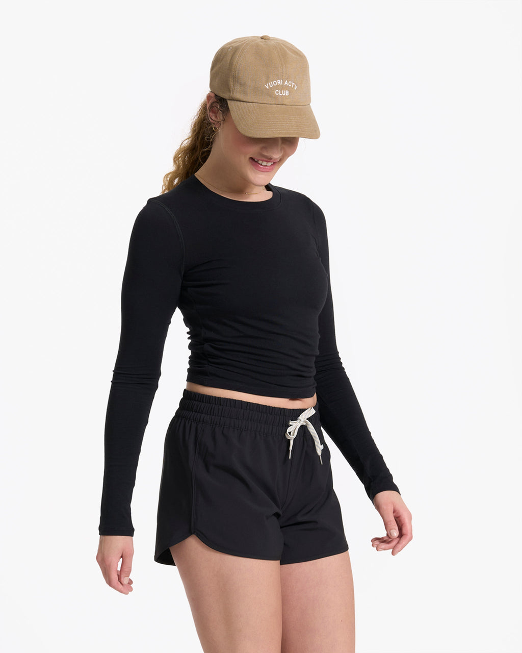 Long-Sleeve Coast Crop Crew | Black