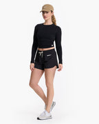 Long-Sleeve Coast Crop Crew | Black