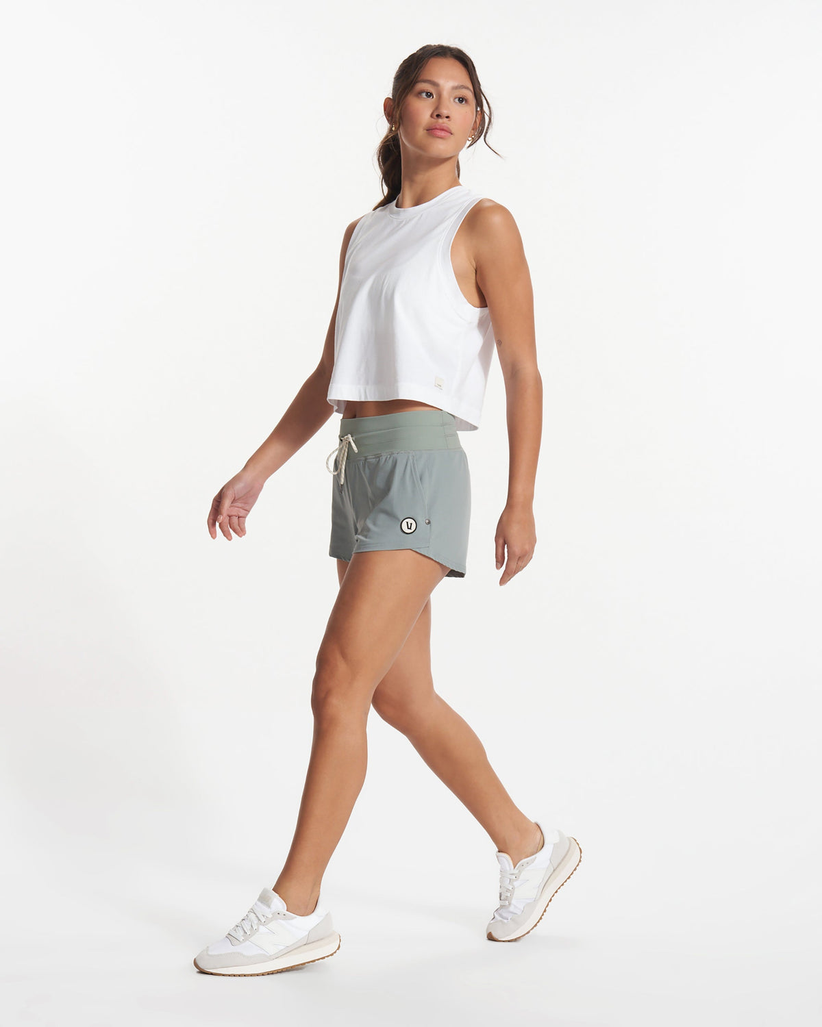 Feather Crop Tank | White