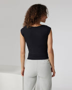 Sleeveless Cove V Neck | Black