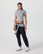 Feather Baby Tee | Light Heather Grey