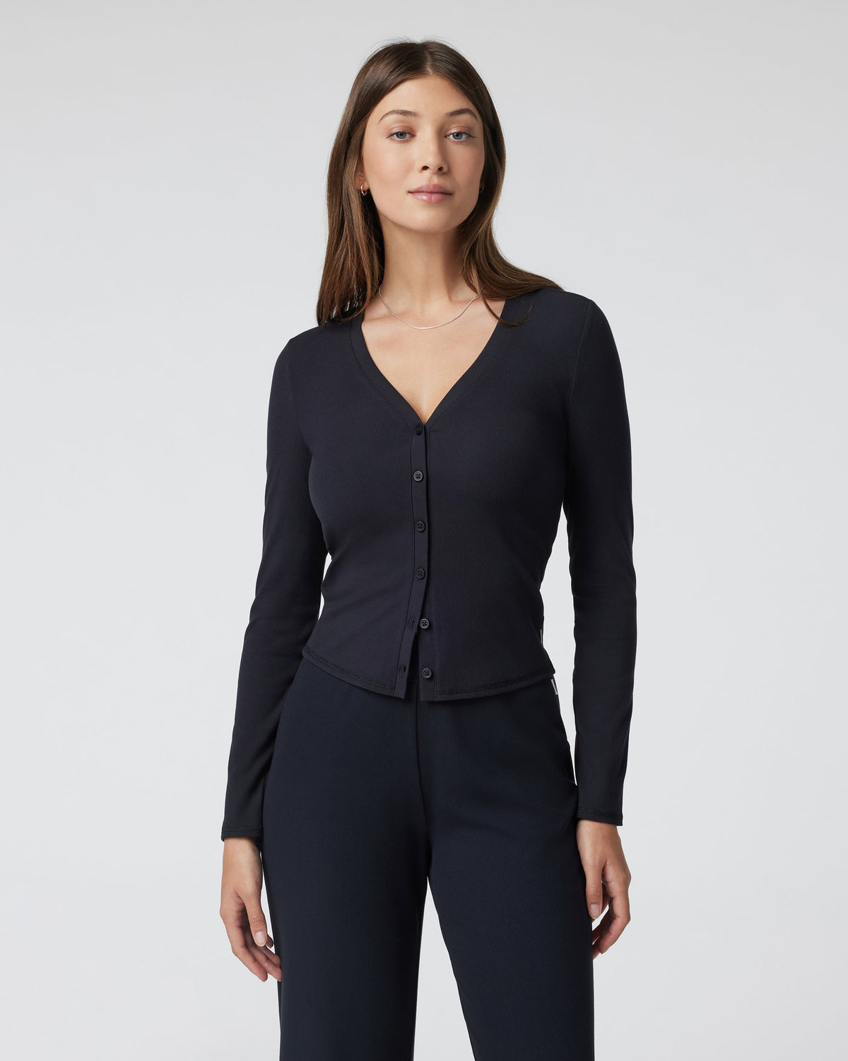 Long Sleeve Pose Cardigan | Black