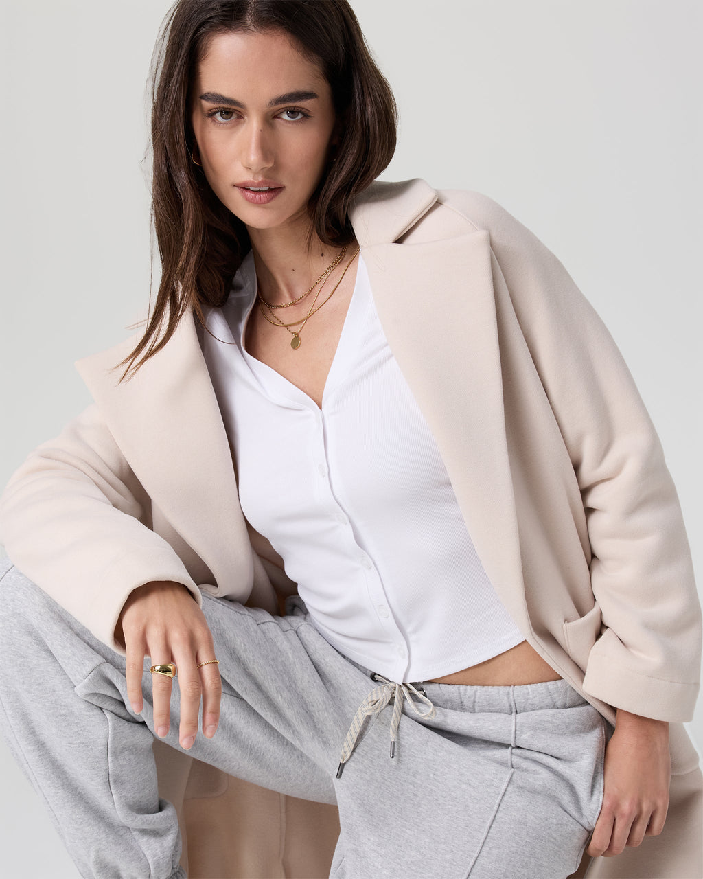 Long Sleeve Pose Cardigan | White