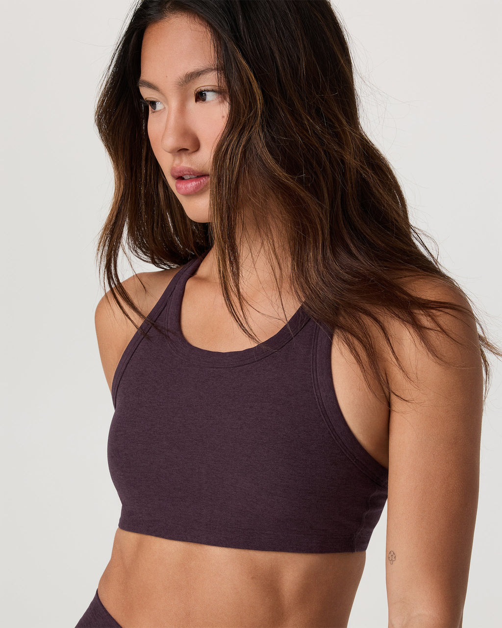 Elevation Racer Bra | Raisin Heather