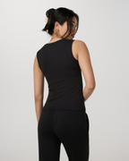 Halo Essential Scoop Tank Long | Solid Black