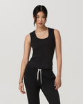 Halo Essential Scoop Tank Long | Solid Black
