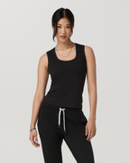 Halo Essential Scoop Tank Long | Solid Black