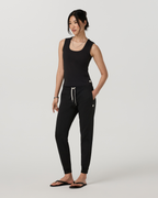 Halo Essential Scoop Tank Long | Solid Black