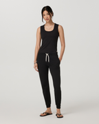 Halo Essential Scoop Tank Long | Solid Black