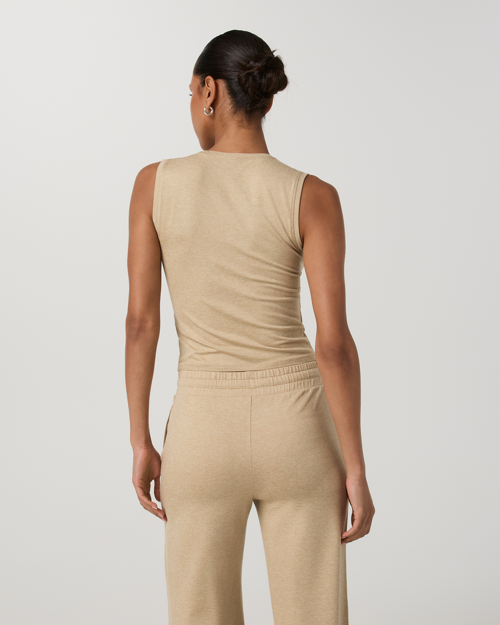 Halo Essential Scoop Tank | Khaki Heather