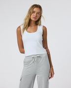 Halo Essential Scoop Tank | White