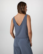 Villa Cropped Tank | Azure