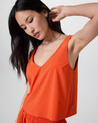 Villa Cropped Tank | Bright Poppy