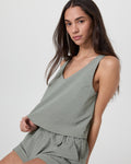Villa Textured Crop Tank | Laurel