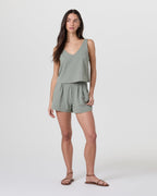 Villa Textured Crop Tank | Laurel