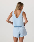 Villa Textured Crop Tank | Light Mist