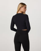 Long Sleeve Pose Mini Cardigan | Black