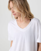 Short Sleeve Energy V-Neck Tee | White