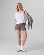 Short Sleeve Energy V-Neck Tee | White