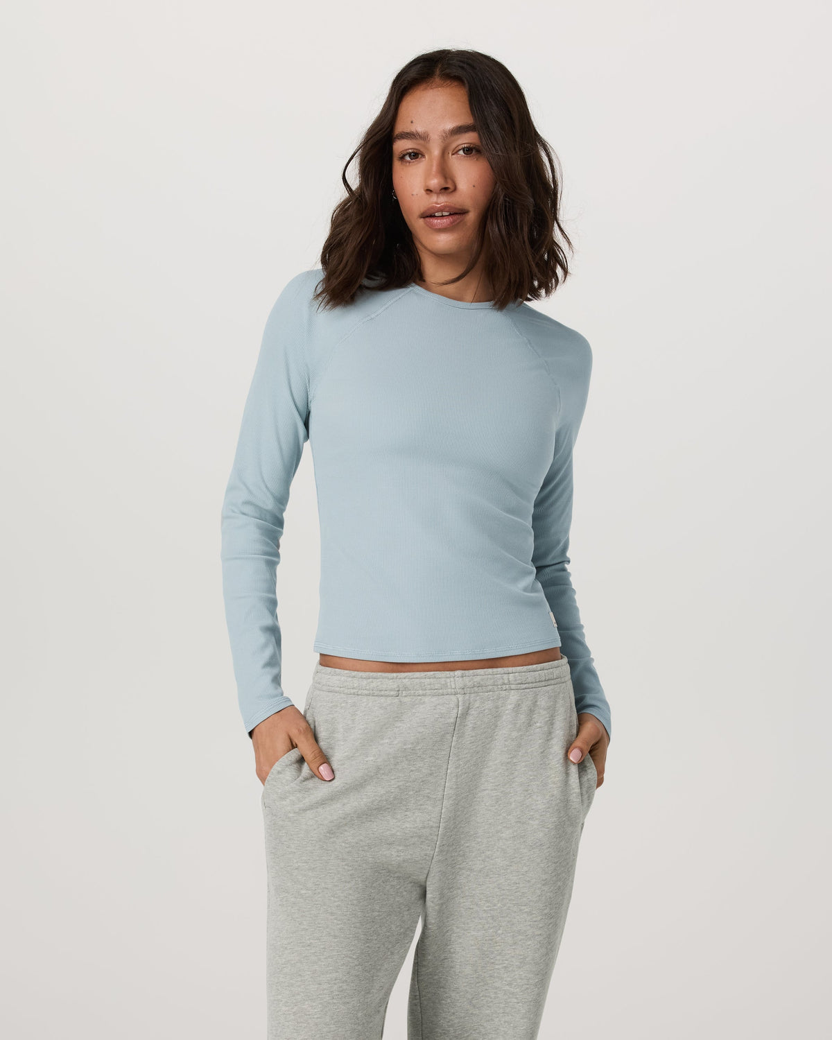 Long Sleeve Pose Crew | Blue Haze