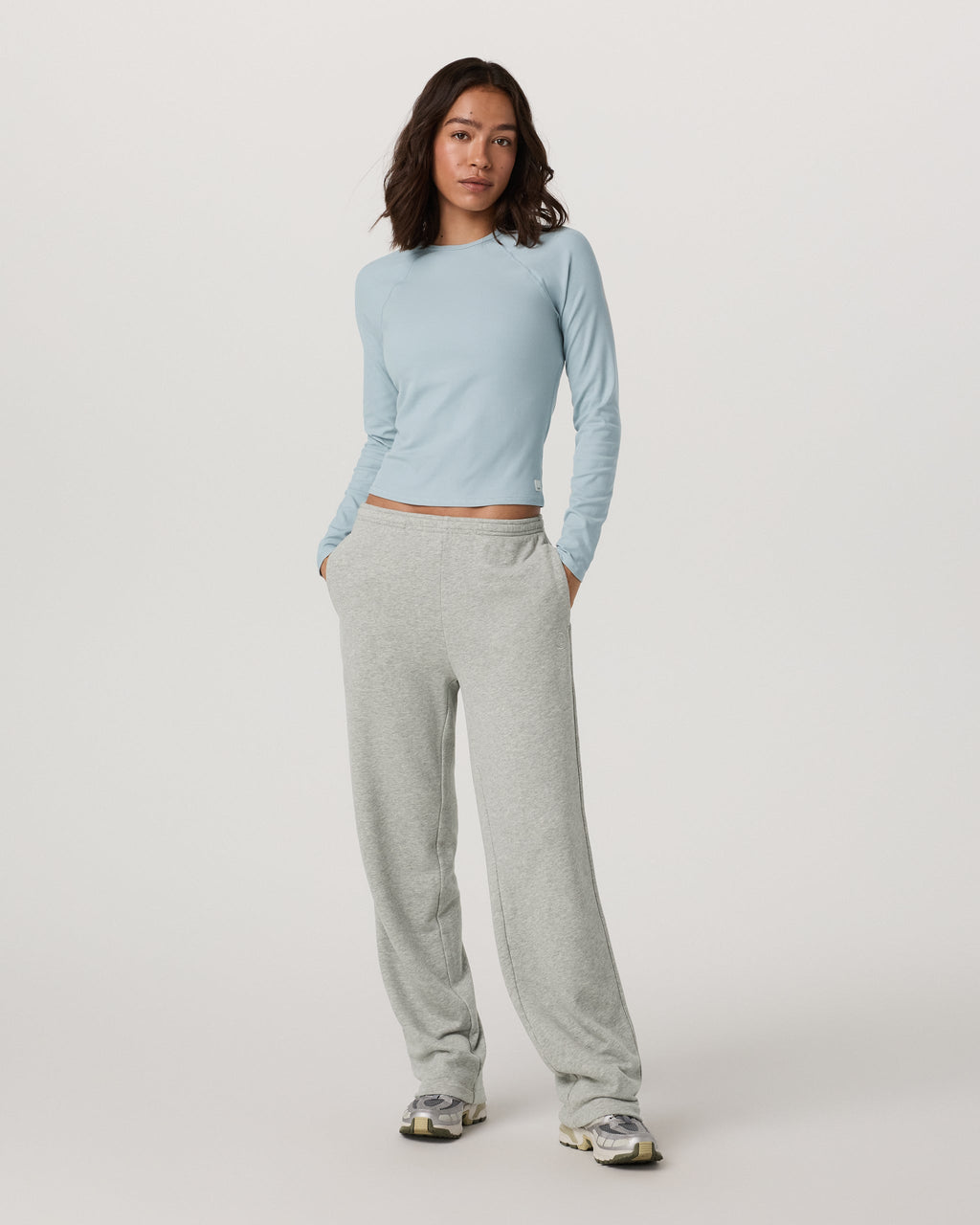 Long Sleeve Pose Crew | Blue Haze