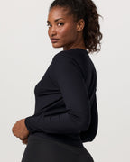 Long Sleeve Pose Crew | Black