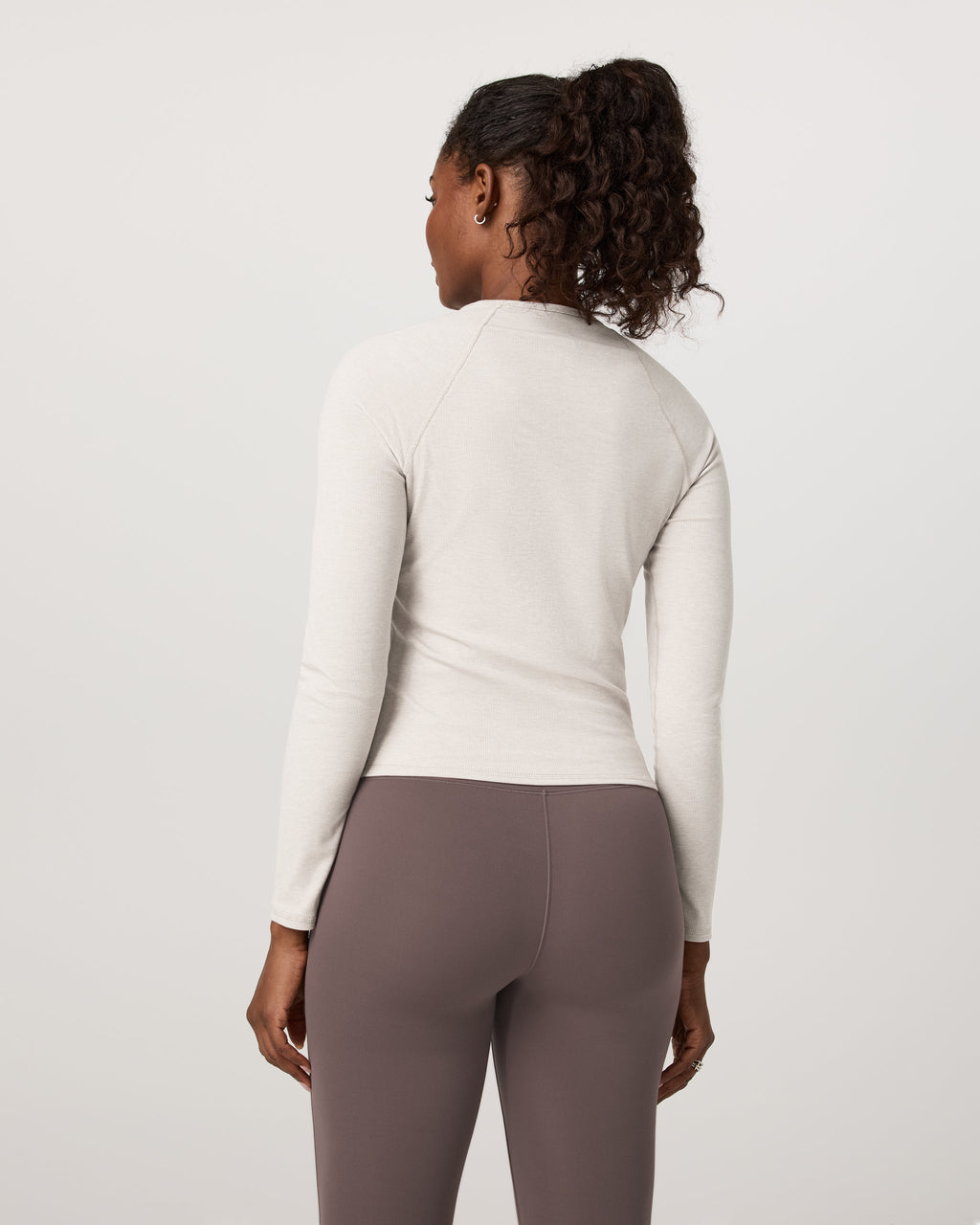 Long Sleeve Pose Crew | Ecru Heather