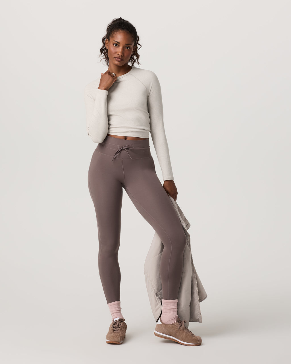 Long Sleeve Pose Crew | Ecru Heather