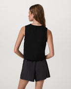 Trestles Twill Crop Tank | Black