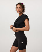 Short Sleeve Heavyweight Oversized Cotton Tee | Black