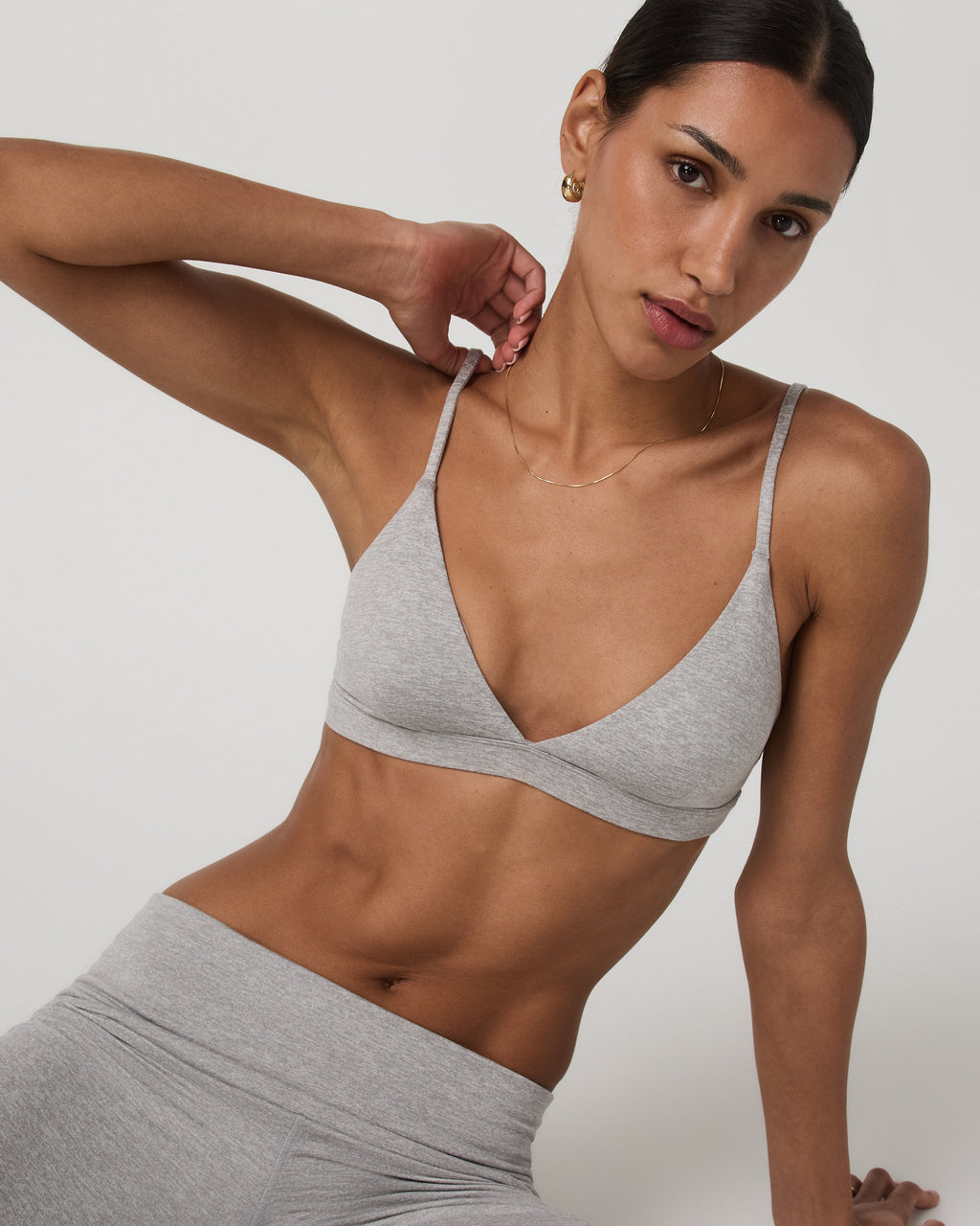 Halo Triangle Bra | Pale Grey Heather