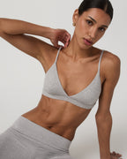 Halo Triangle Bra | Pale Grey Heather