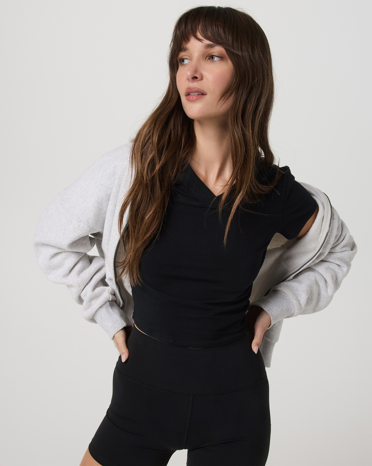 Short Sleeve Tuvalu Double V Neck | Black