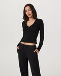 Long Sleeve Tuvalu Henley | Black