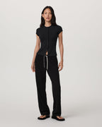 Short Sleeve Pose Button Up | Black