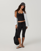 Halo Cross Back Tank | Solid Black