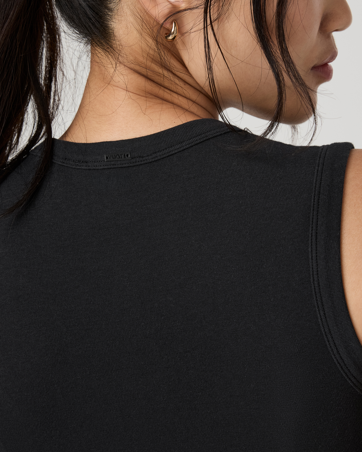 Everyday Cotton Stretch Tank | Black