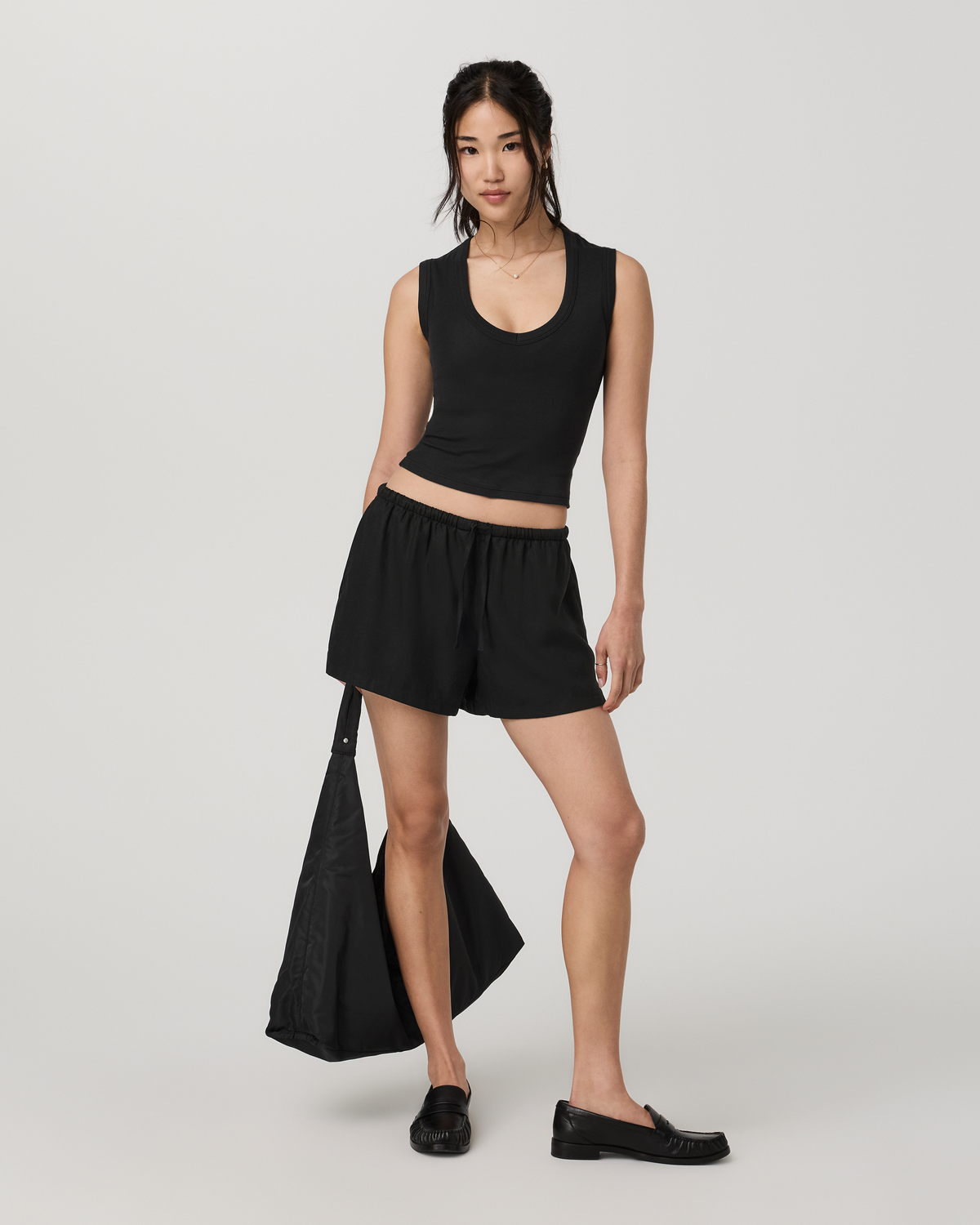 Everyday Cotton Stretch Tank | Black